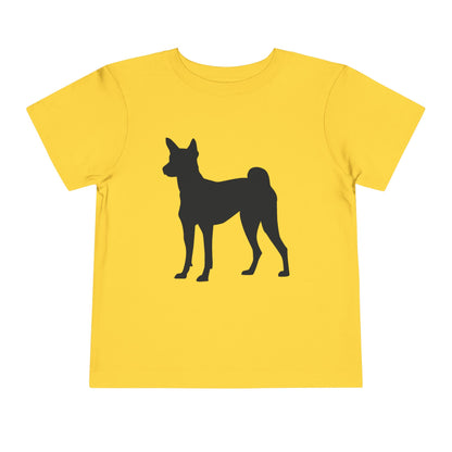 Basenji Silhouette Toddler Unisex Short Sleeve Crewneck Tee