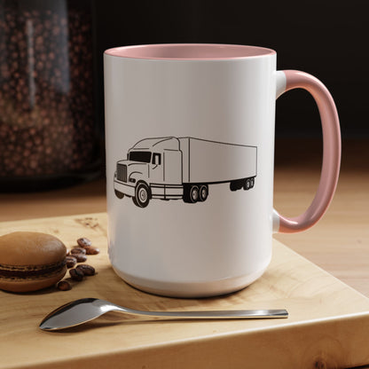 Semi Truck 2-Tone Coffee Mug