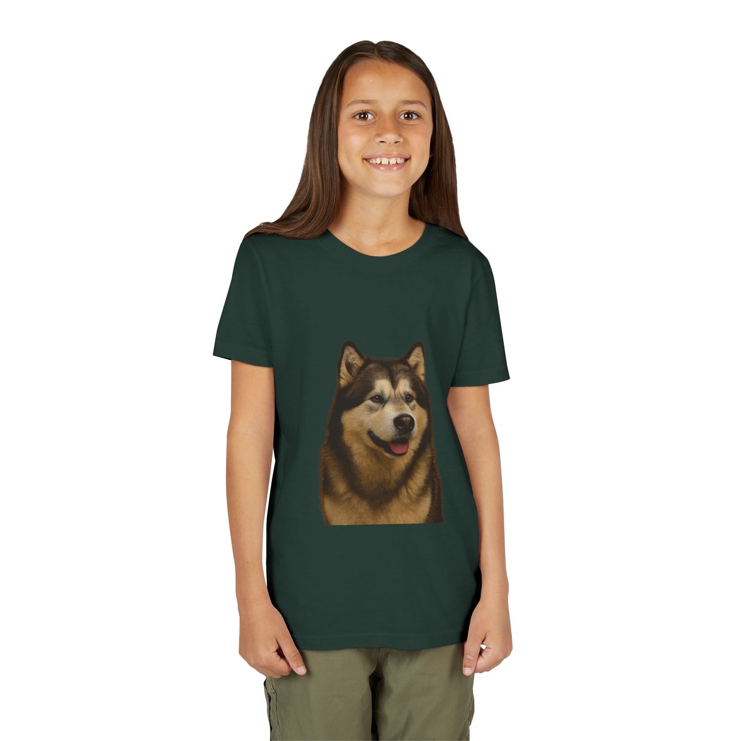 Malamute Head Youth Unisex Short Sleeve Crewneck Tee