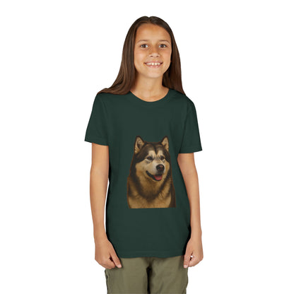 Malamute Head Youth Unisex Short Sleeve Crewneck Tee