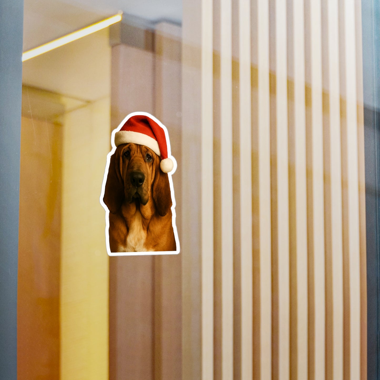 Santa Paws Bloodhound Vinyl Decal