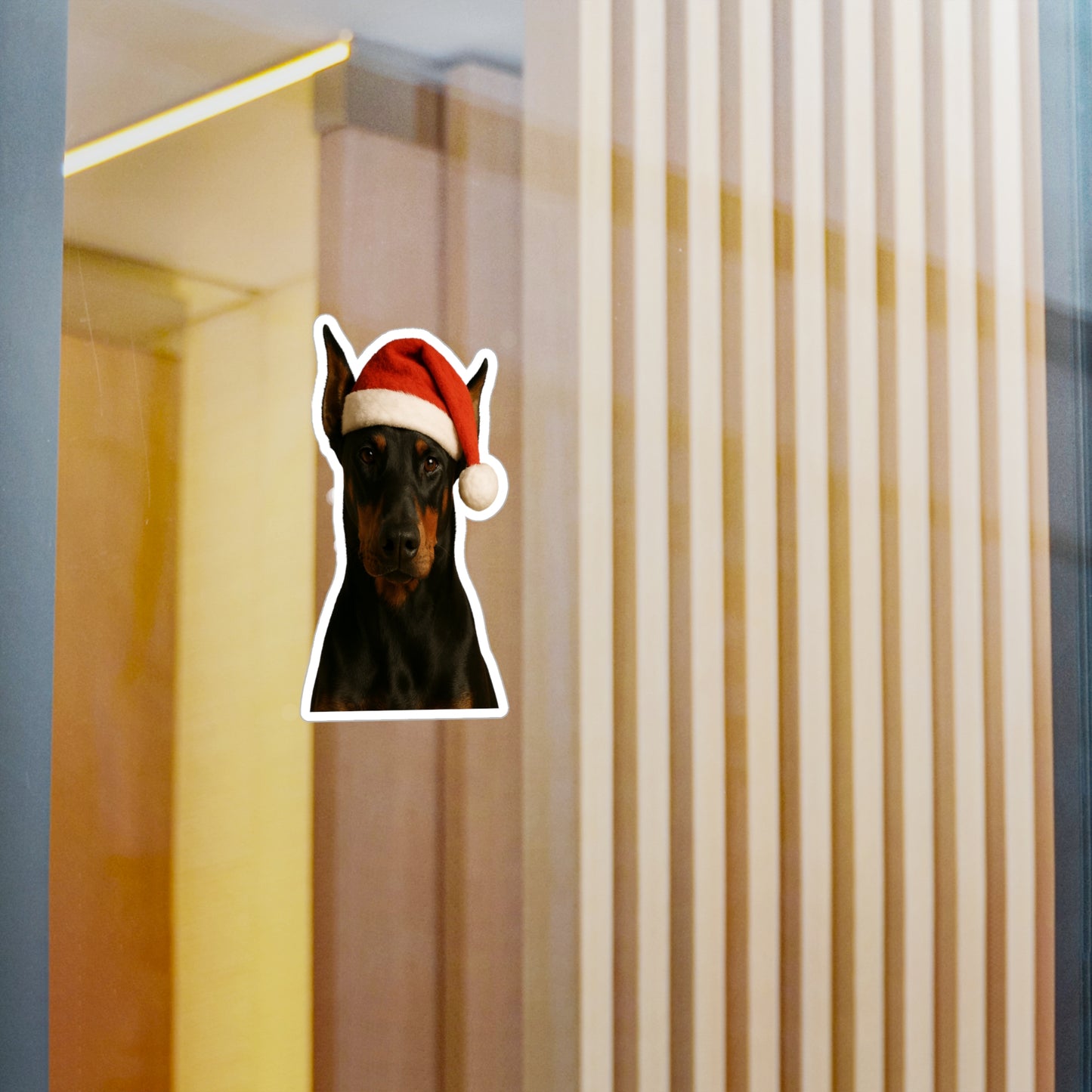 Santa Paws Doberman Vinyl Decal
