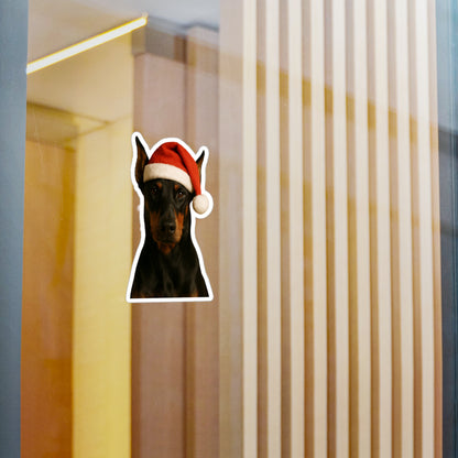 Santa Paws Doberman Vinyl Decal