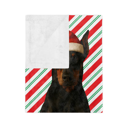 Santa Paws Doberman Velveteen Microfiber Blanket
