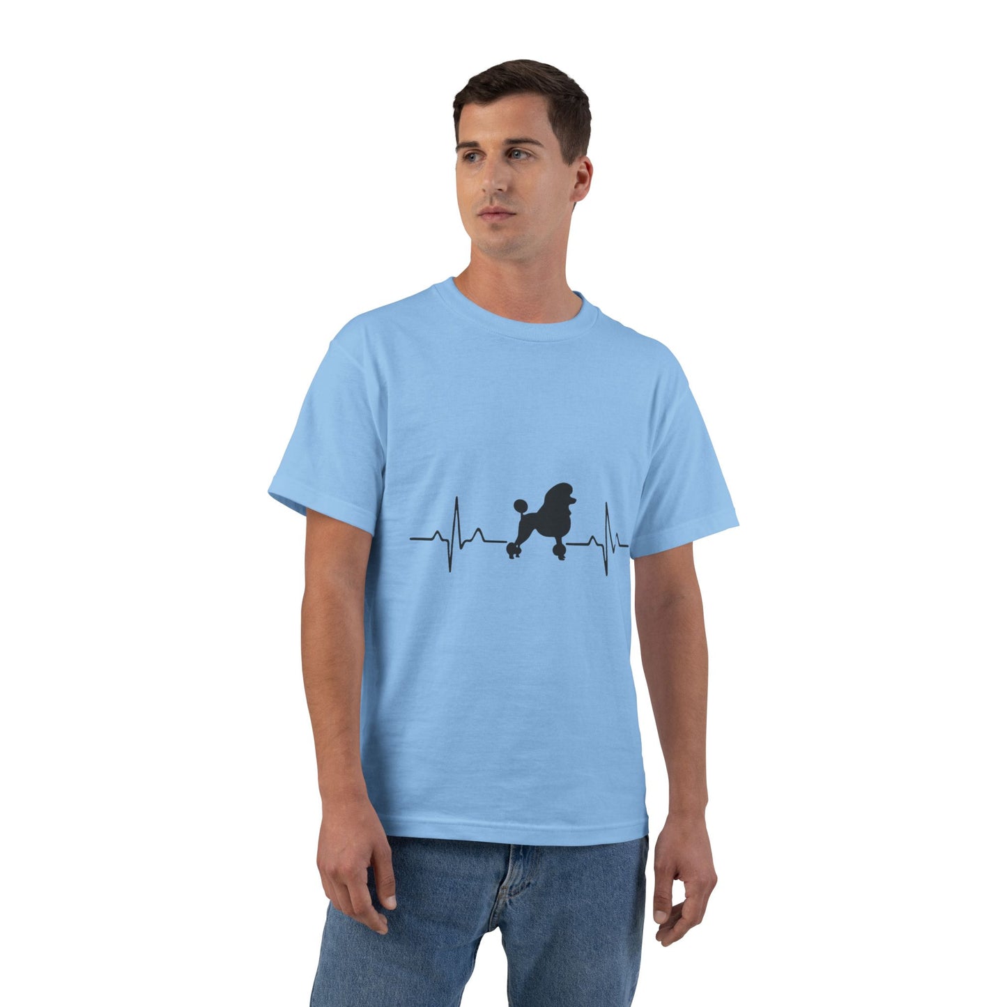 My Heart Beats For Poodles Men's Short-Sleeve Crewneck Tee
