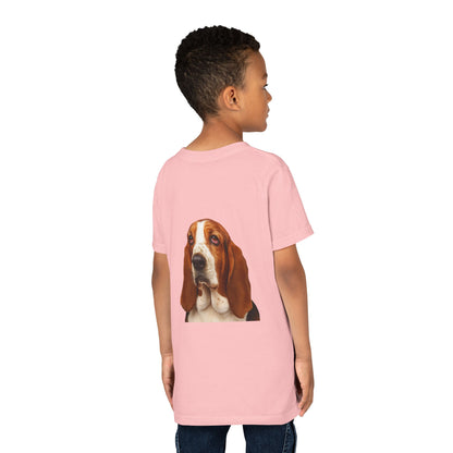 Basset Head Youth Unisex Short Sleeve Crewneck Tee