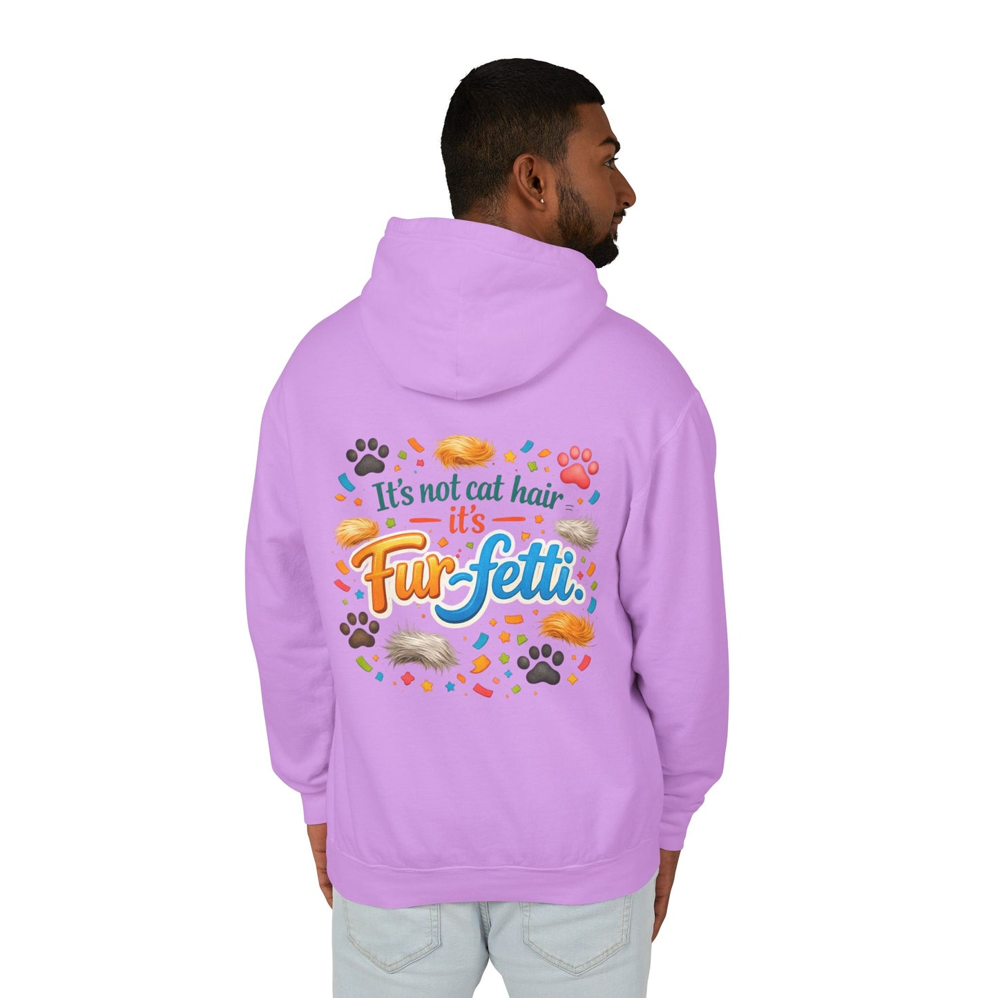 Fur-Fetti Cat Unisex Lightweight Hoodie