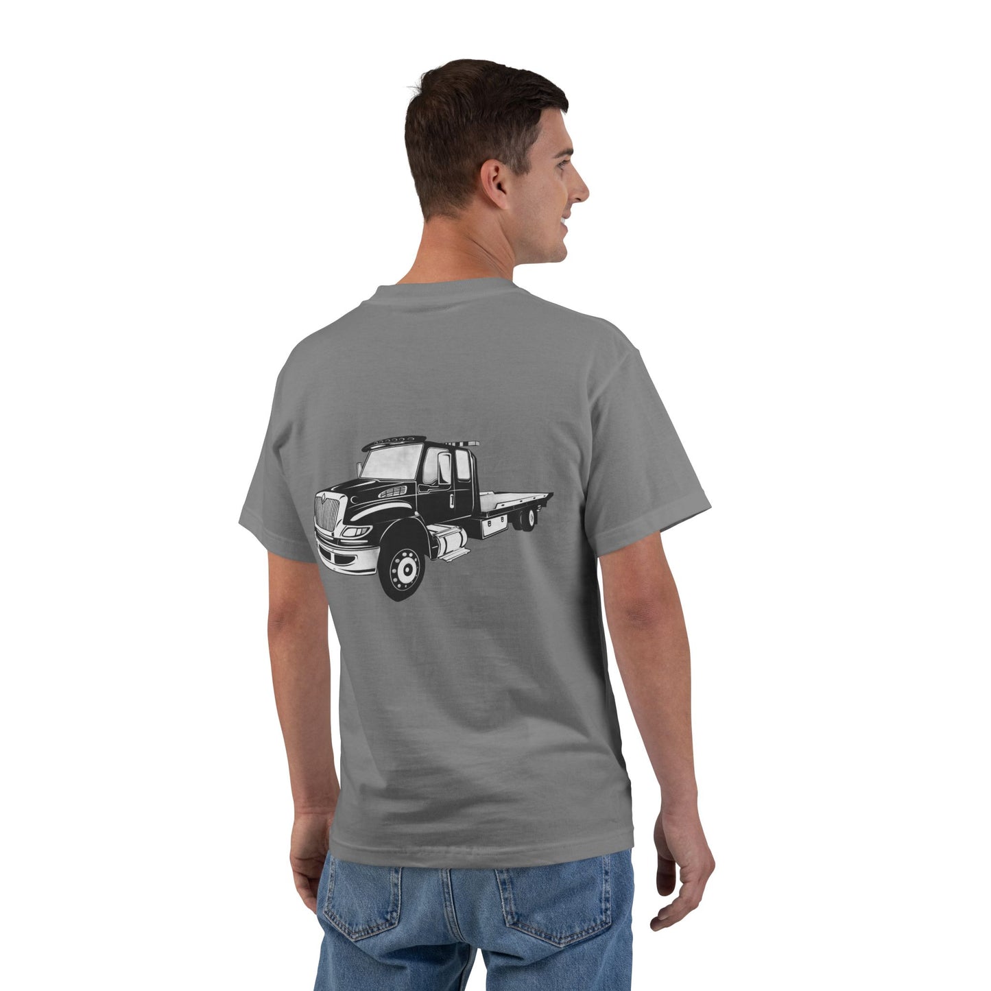 Flatbed Tow Truck Men's Short-Sleeve Crewneck Tee