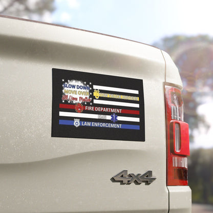 Slow Down Move Over Flag Indoor/Outdoor Magnet