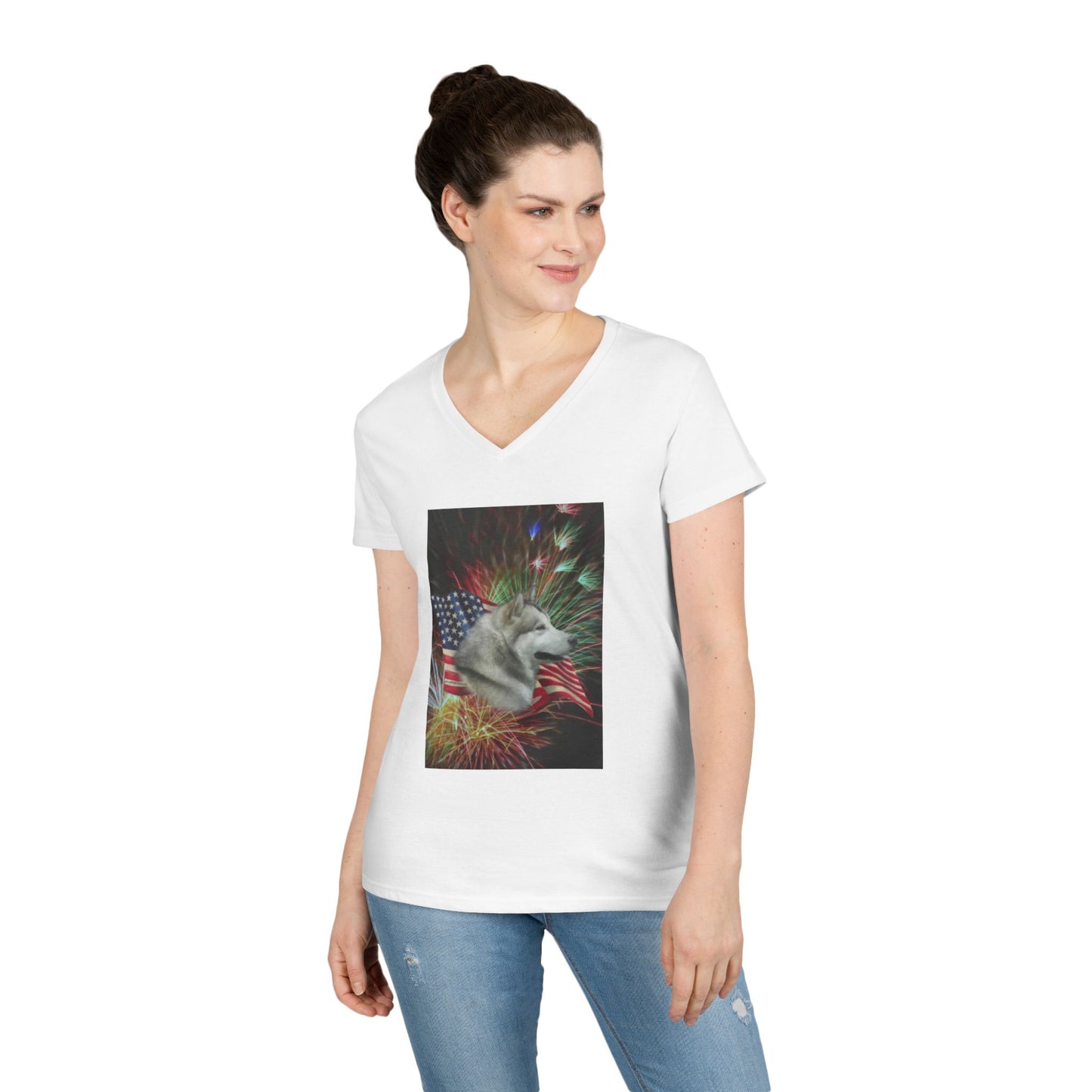 American Malamute Women's V-Neck T-Shirt