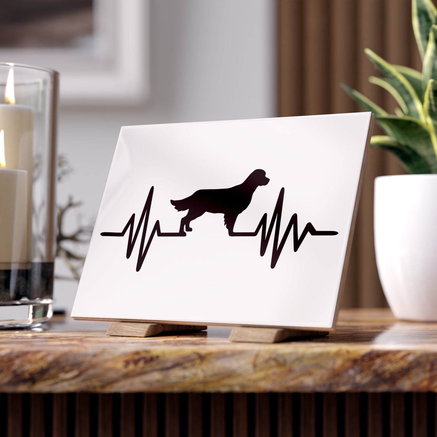 My Heart Beats For Goldens Ceramic Photo Tile
