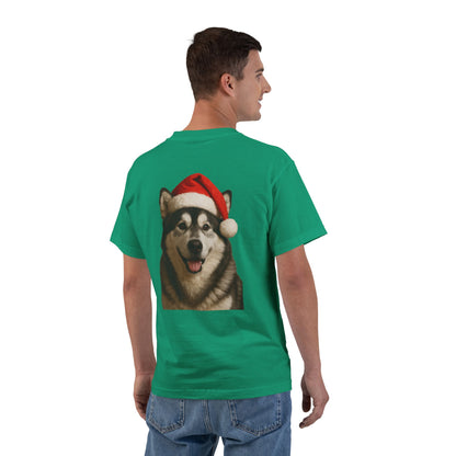 Santa Paws Malamute Men's Short-Sleeve Crewneck Tee