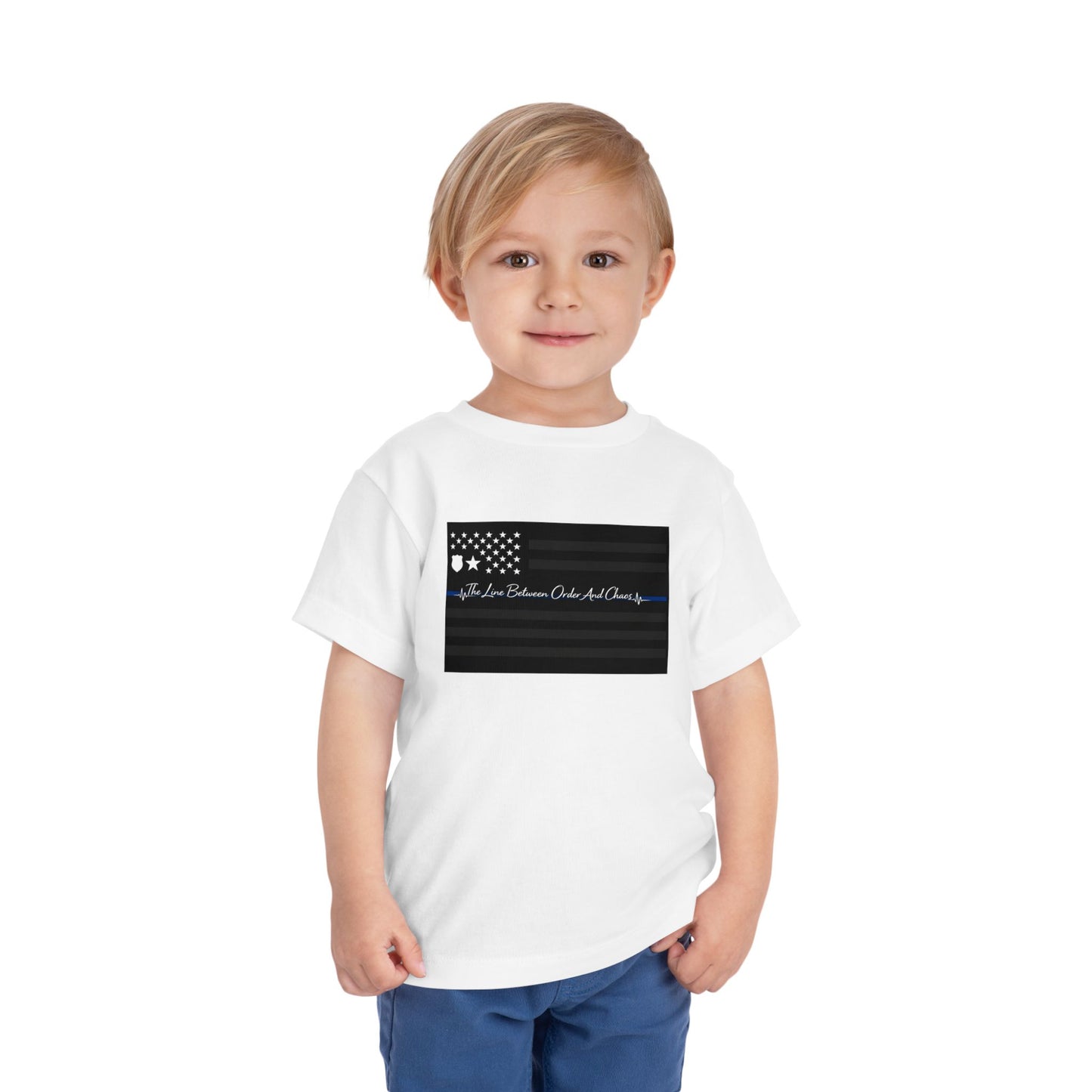 Thin Blue Line Toddler Unisex Short Sleeve Crewneck Tee