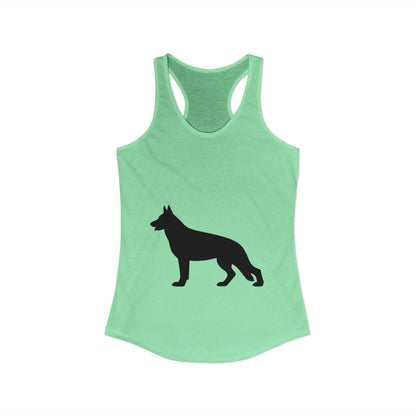 German Shepherd Silhouette Women's Racerback Tank