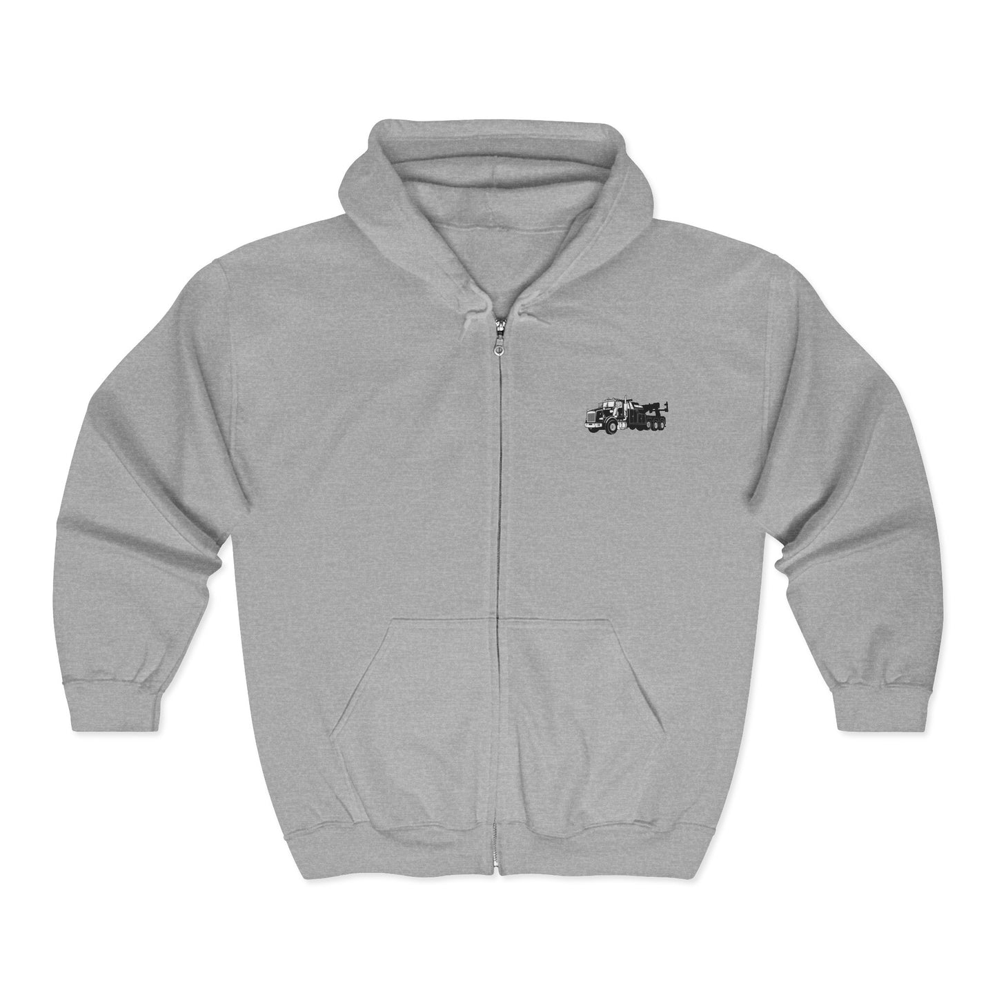 Hook Bigger Heavy Tow Truck Unisex Full Zip Hoodie