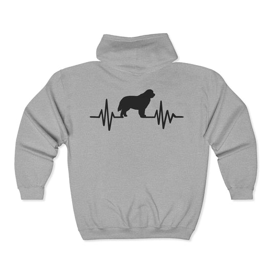 My Heart Beats For Newfies Unisex Full Zip Hoodie