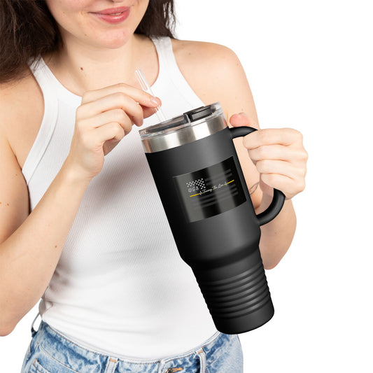 Thin Yellow Line Insulated Travel Mug