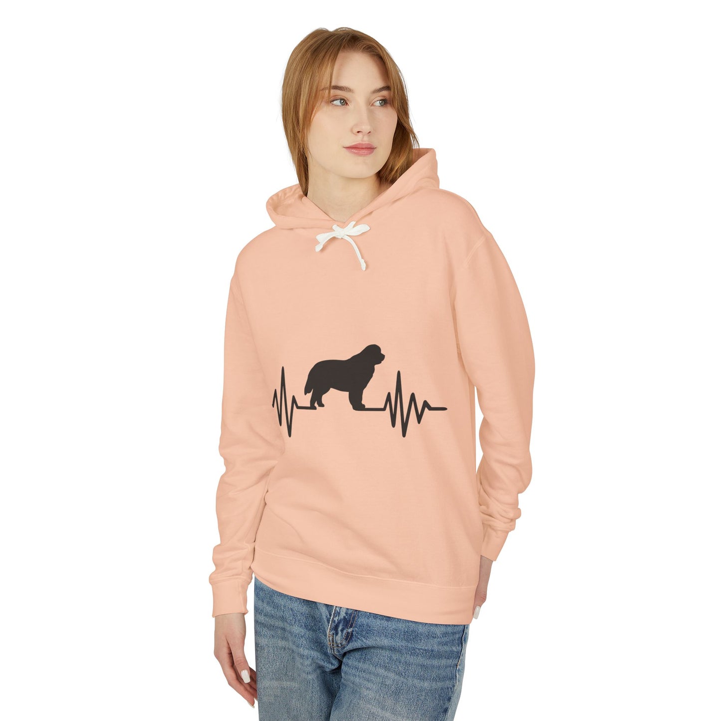 My Heart Beats For Newfies Unisex Lightweight Hoodie