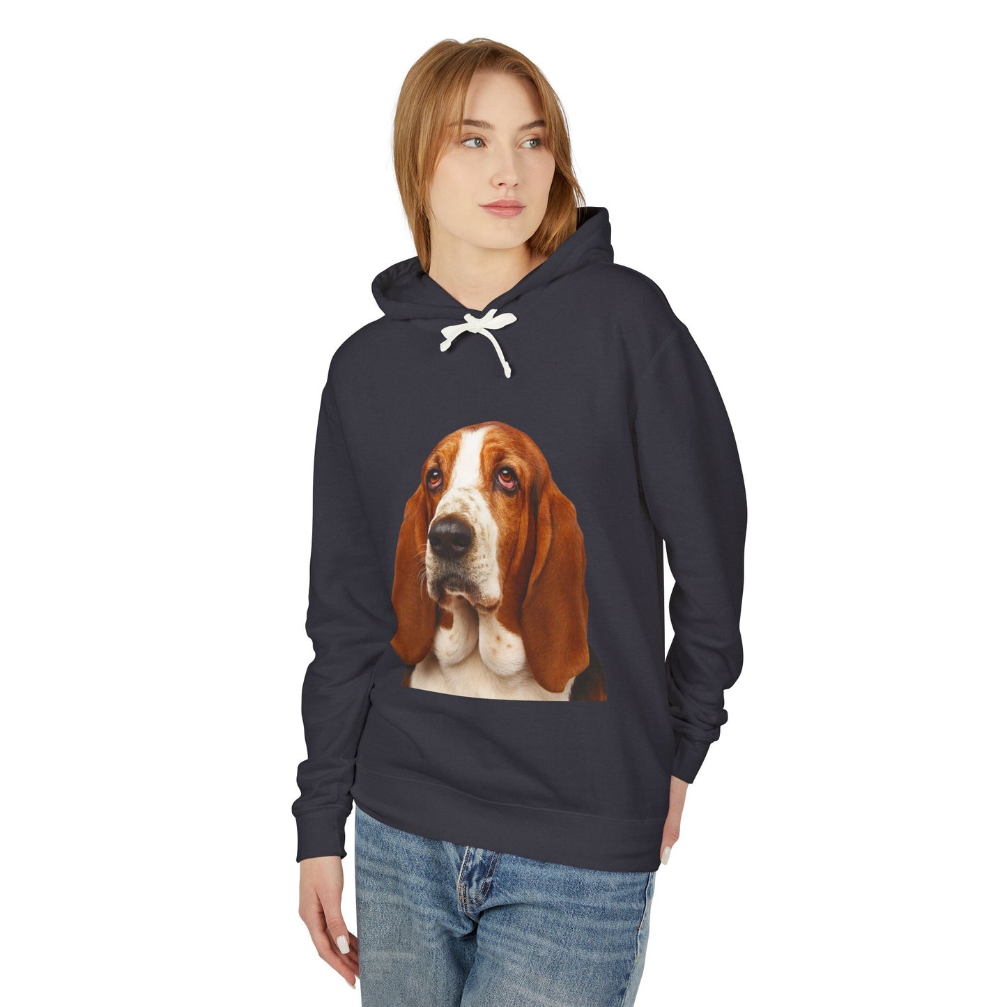 Basset Head Unisex Lightweight Hoodie