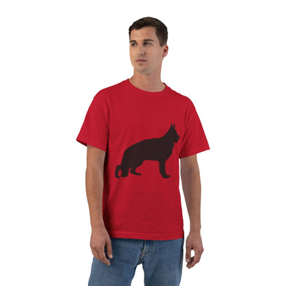 German Shepherd Silhouette Men's Short-Sleeve Crewneck Tee