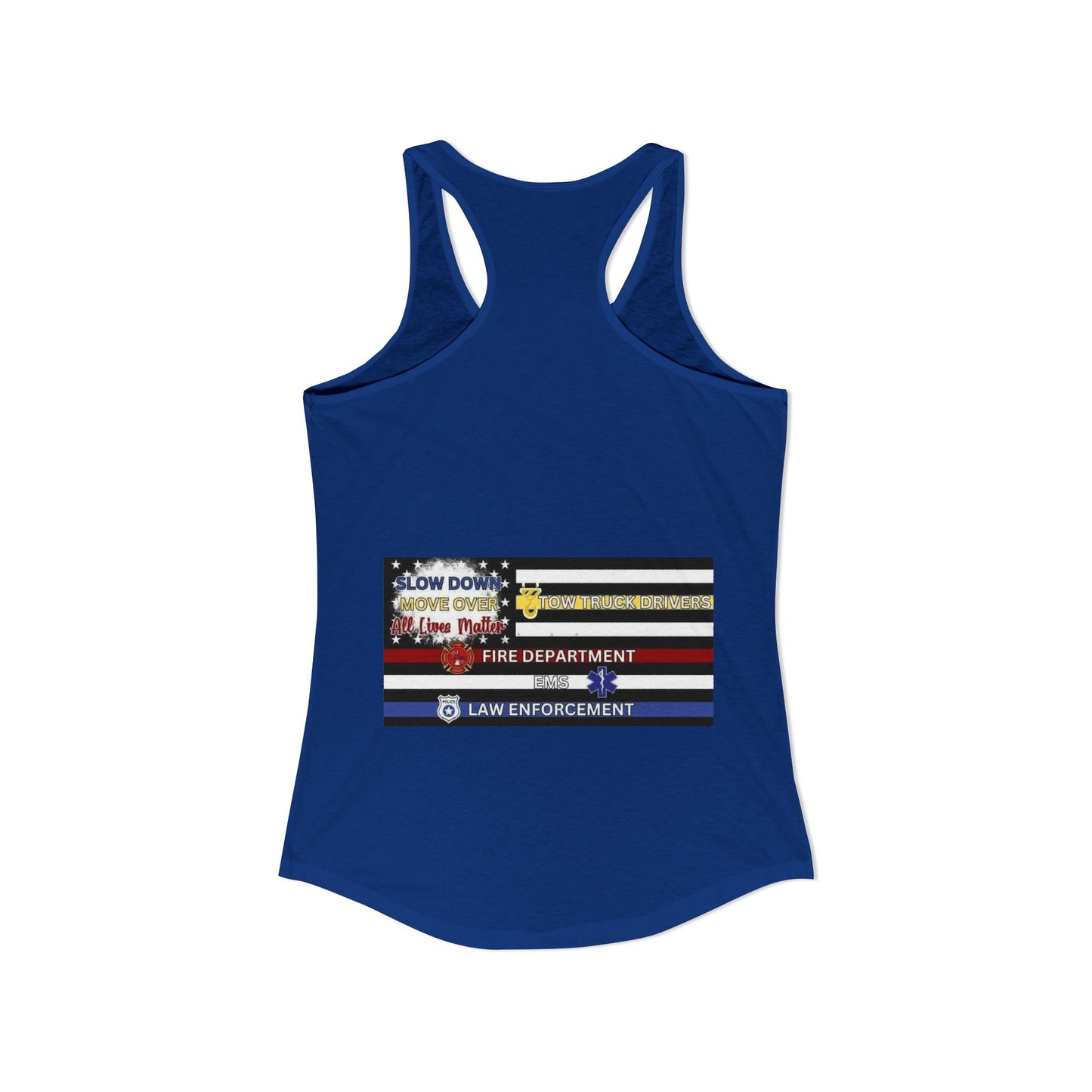 Slow Down Move Over Flag Women's Racerback Tank