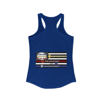 Slow Down Move Over Flag Women's Racerback Tank