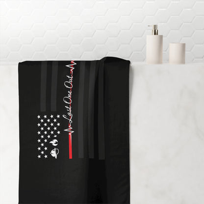 Thin Red Line Mink-Cotton  Beach Towel