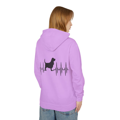 My Heart Beats For Bassets Unisex Lightweight Hoodie