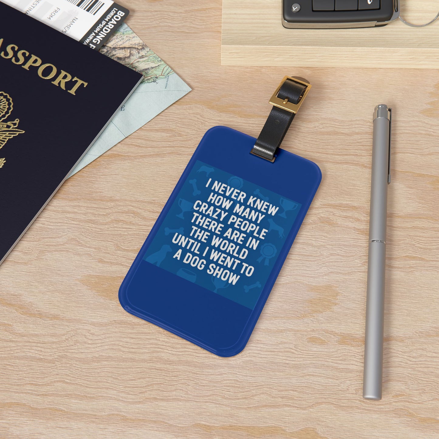 Never Knew Leather Strap Luggage Tag