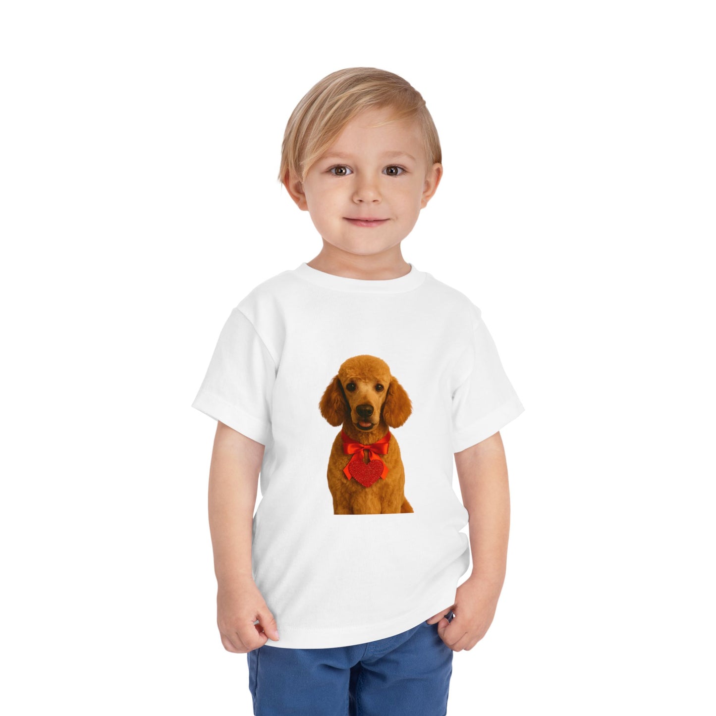 Cupid's Companion Poodle Toddler Unisex Short Sleeve Crewneck Tee