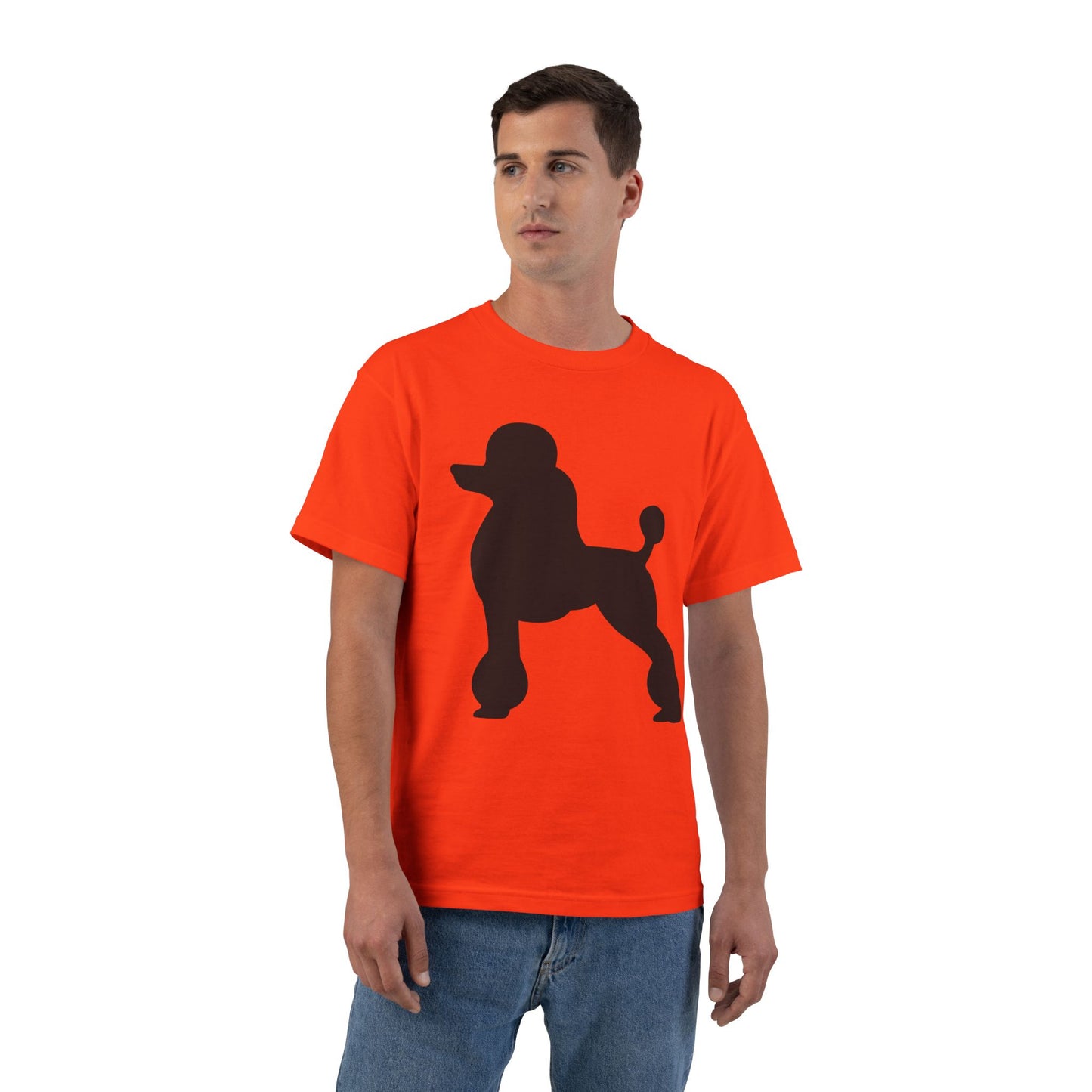 Poodle Silhouette Men's Short-Sleeve Crewneck Tee