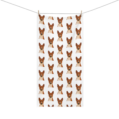 Basenji Head Mink-Cotton  Beach Towel