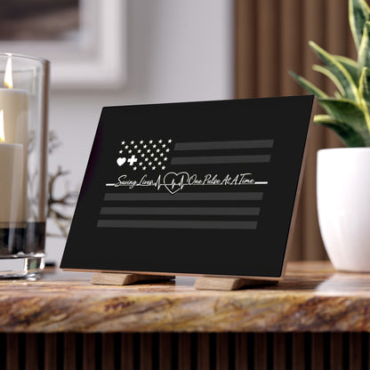 Thin White Line Ceramic Photo Tile