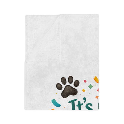 Fur-Fetti Dog Velveteen Microfiber Blanket