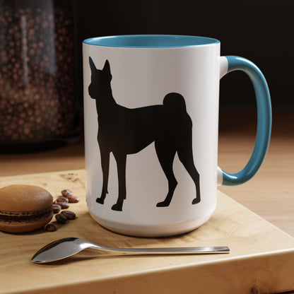 Basenji Silhouette 2-Tone Coffee Mug