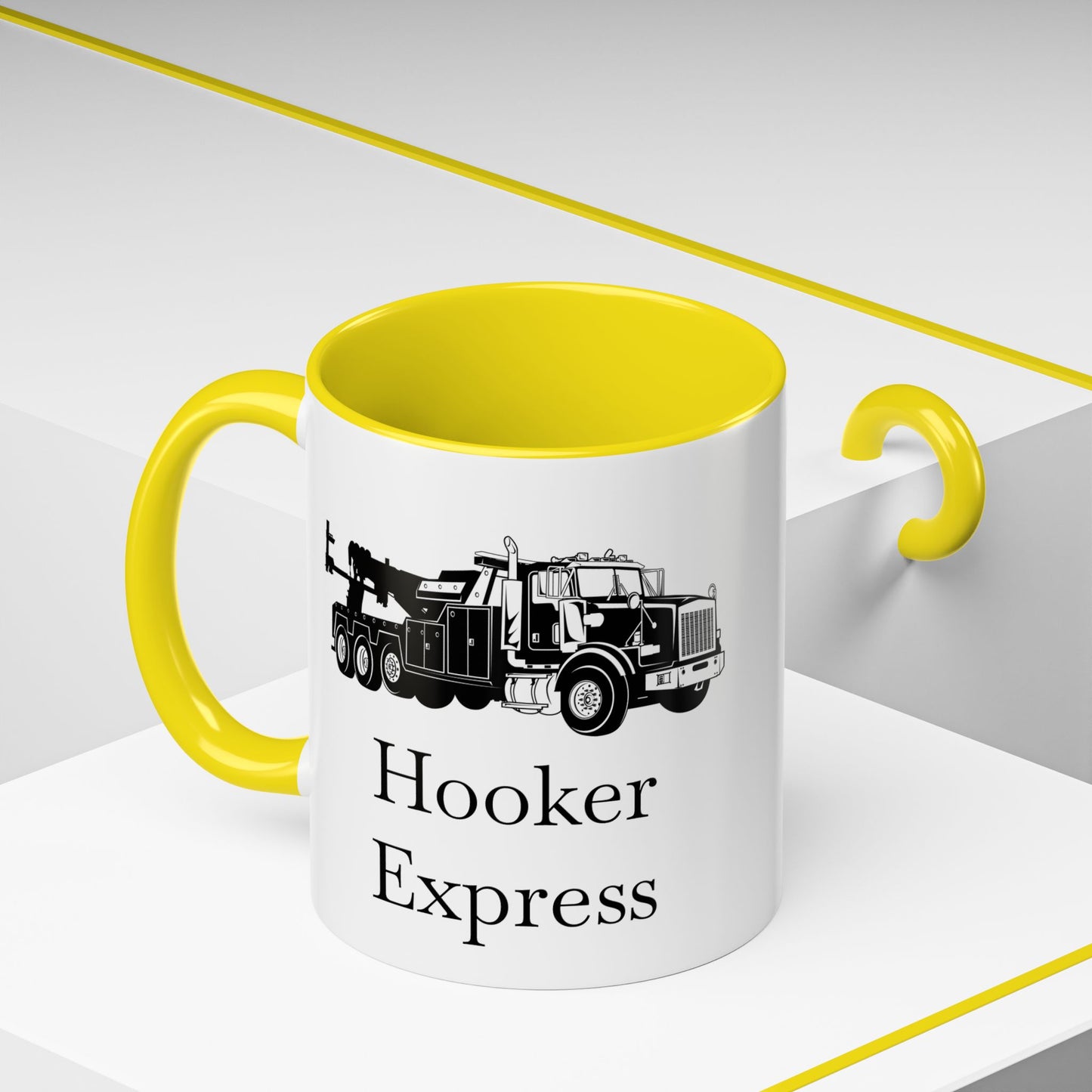 H**ker Express Heavy Tow Truck 2-Tone Coffee Mug