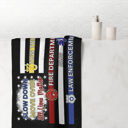 Slow Down Move Over Flag Mink-Cotton  Beach Towel