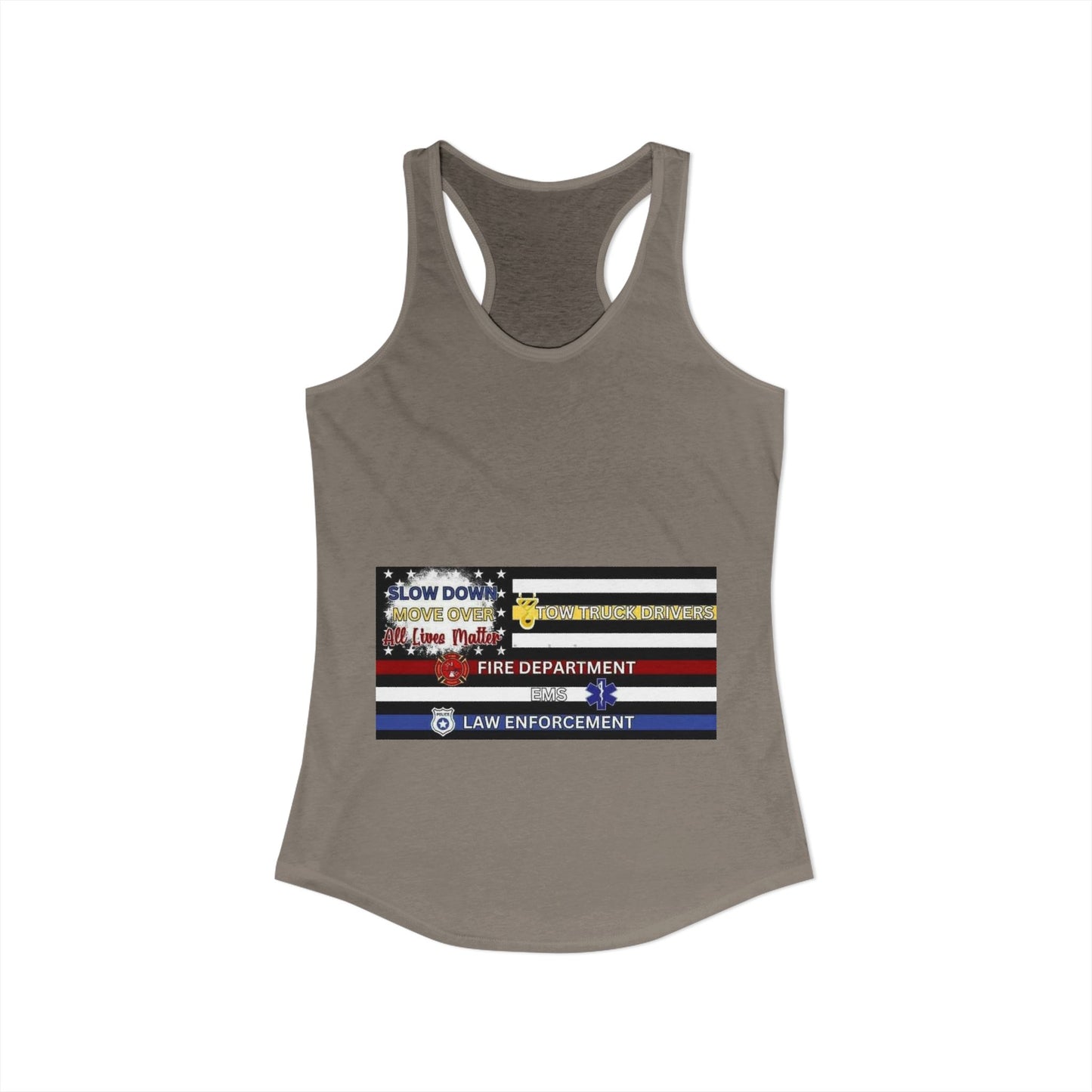 Slow Down Move Over Flag Women's Racerback Tank