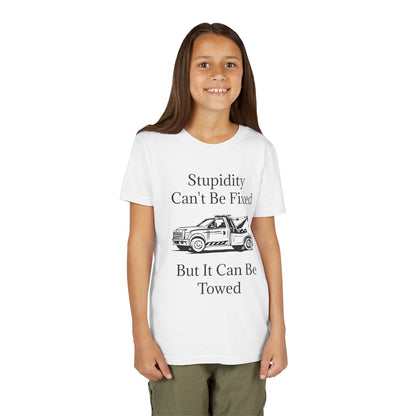 Stupidity Wheel Lift Tow Truck Youth Unisex Short Sleeve Crewneck Tee