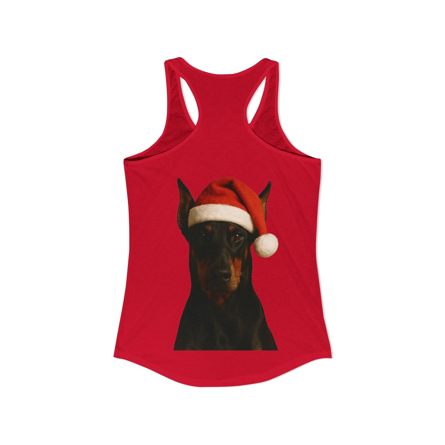 Santa Paws Doberman Women's Racerback Tank