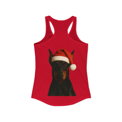 Santa Paws Doberman Women's Racerback Tank