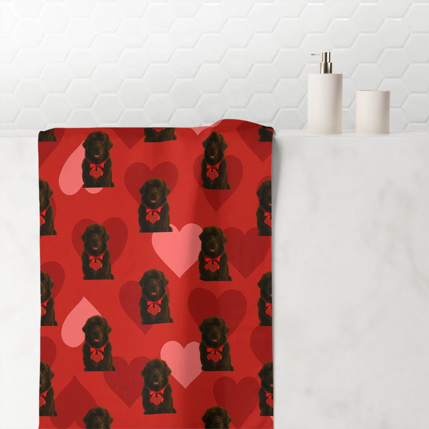 Cupid's Companion Newfie Mink-Cotton  Beach Towel