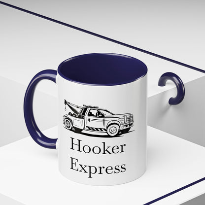 H**ker Express Wheel Lift Tow Truck 2-Tone Coffee Mug