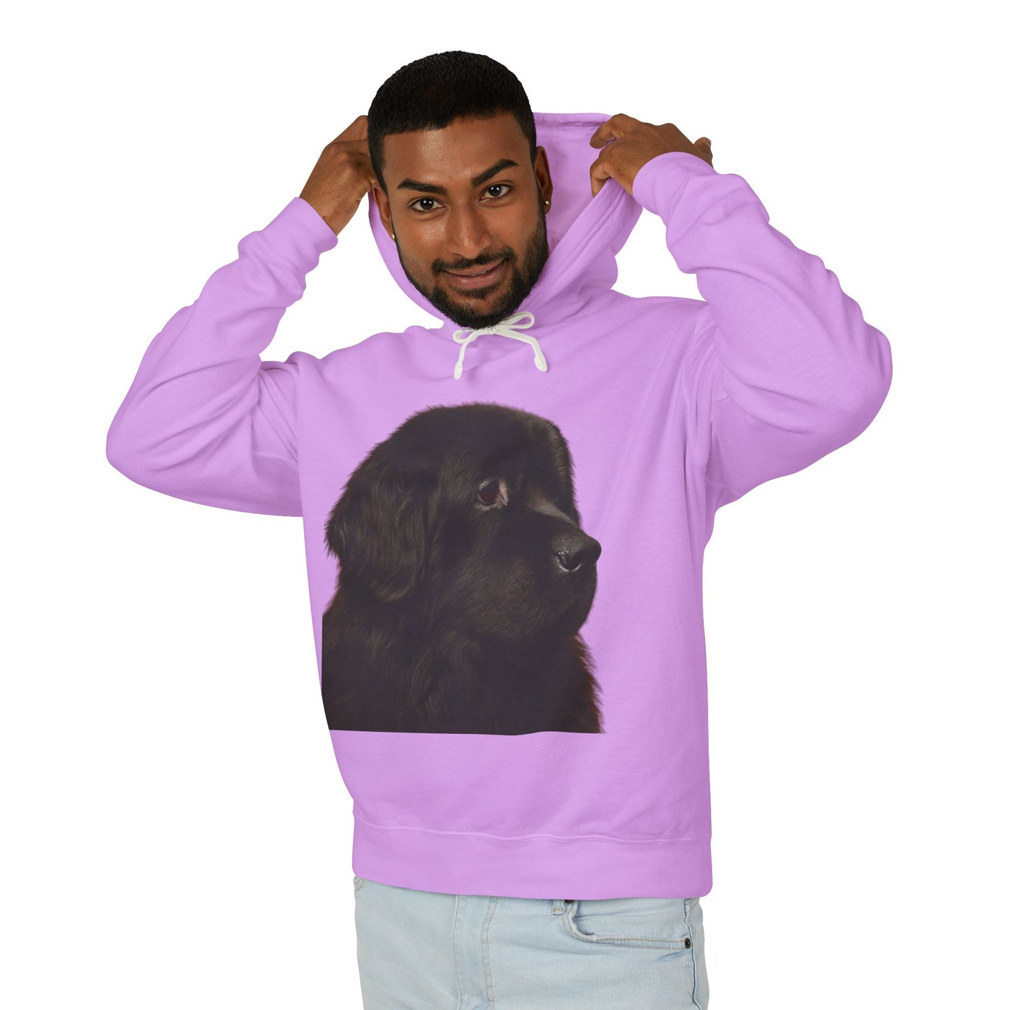 Newfie Head Unisex Lightweight Hoodie