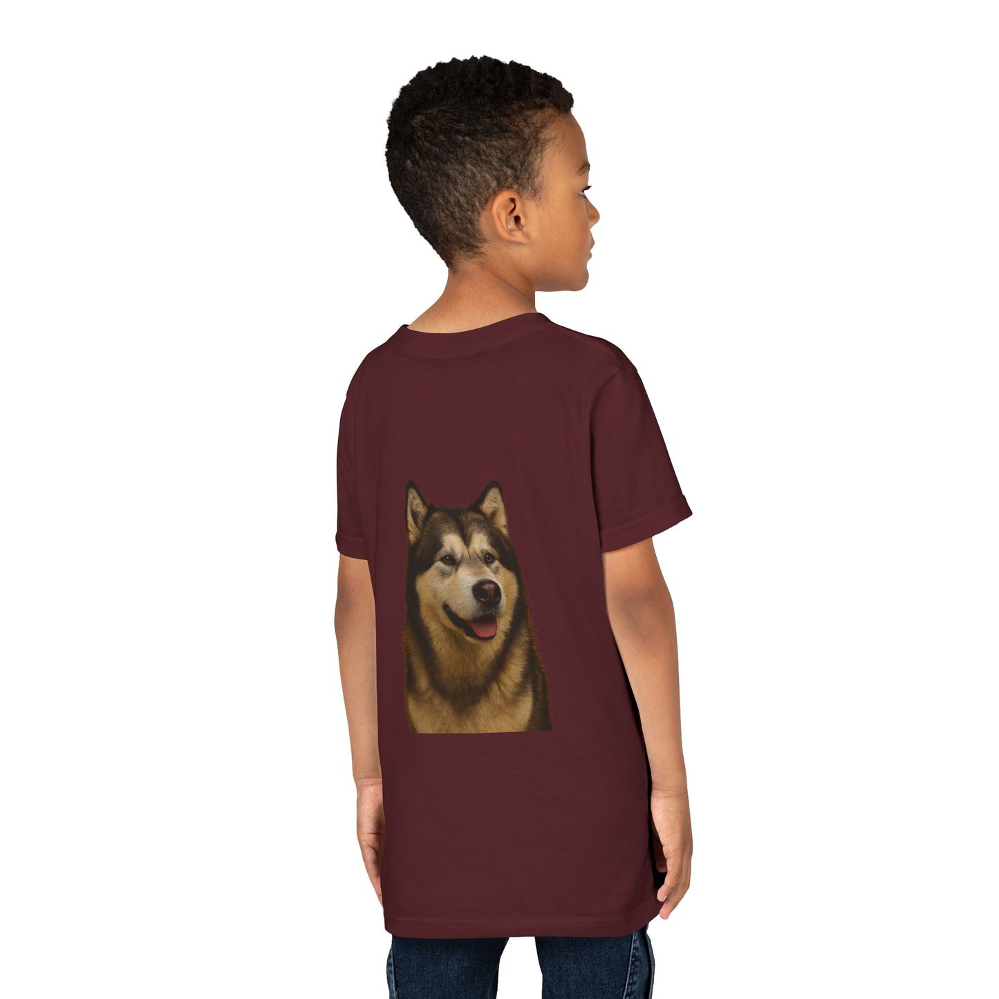 Malamute Head Youth Unisex Short Sleeve Crewneck Tee