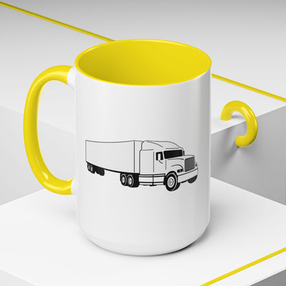 Semi Truck 2-Tone Coffee Mug