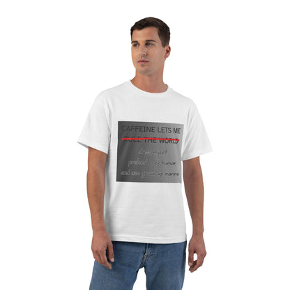 Caffeine Lets Me Men's Short-Sleeve Crewneck Tee