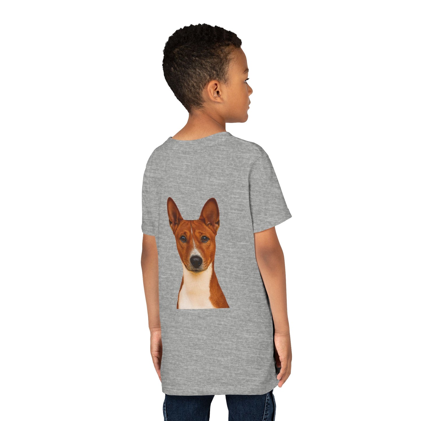 Basenji Head Youth Unisex Short Sleeve Crewneck Tee