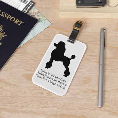 I Wonder Leather Strap Luggage Tag
