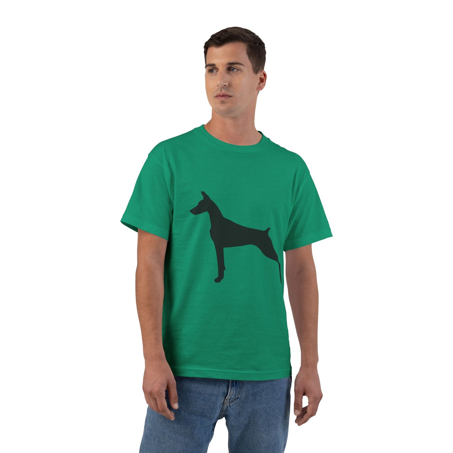 Doberman Silhouette Men's Short-Sleeve Crewneck Tee